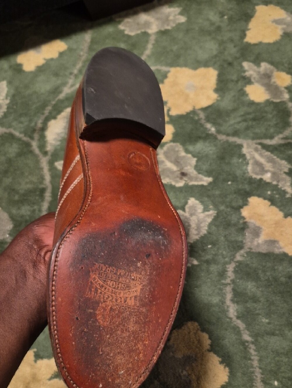 Men's Brown Leather Zip-Front Work Boots - Picture 8 of 15